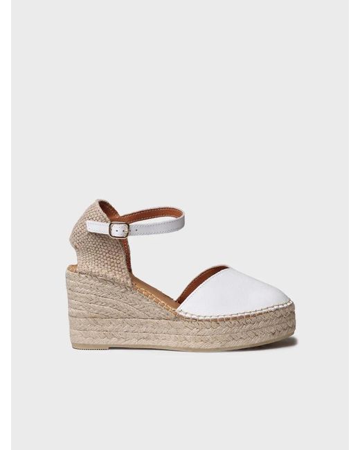 Toni Pons Natural Leather Wedge Espadrille