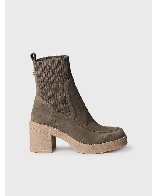 Toni Pons Green Block-Heel Ankle Boot
