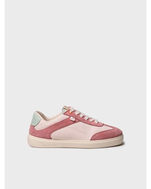 Toni Pons Pink Canvas And Suede Trainer
