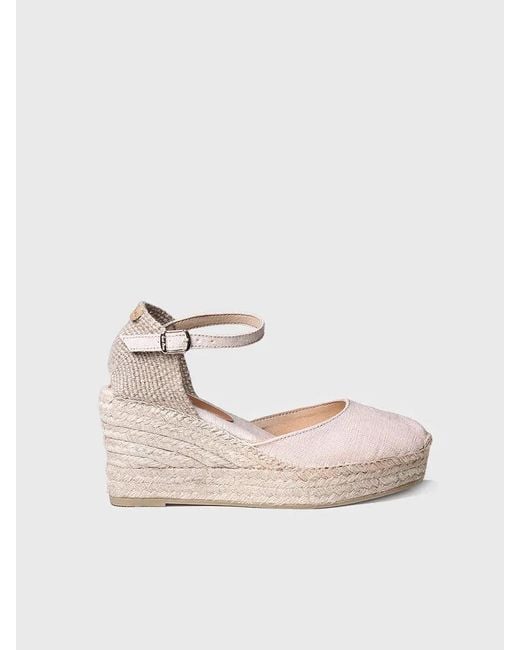 Toni Pons Natural Linen Wedge Espadrilles