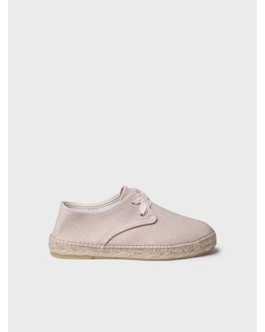 Toni Pons Natural Closed Vegan Espadrille For With Laces