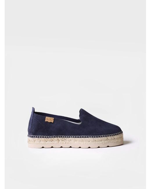 Toni Pons Blue Flat Espadrille Closed