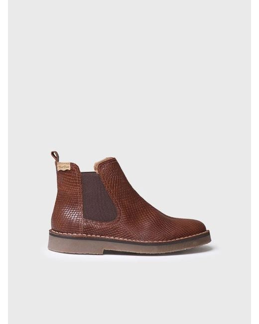 Toni Pons Brown Snake-Effect Boot