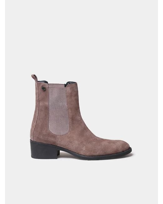 Toni Pons Brown Snake-Effect Leather Ankle Boots With Side Elastics
