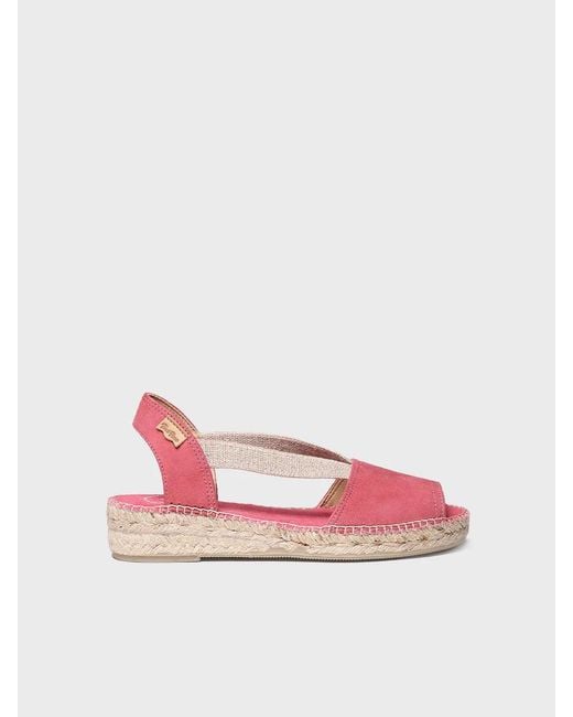 Toni Pons Pink Flat Suede Espadrille