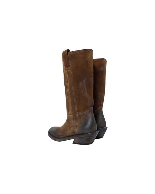 Ann Demeulemeester Laxit Pull On Boots in Brown | Lyst