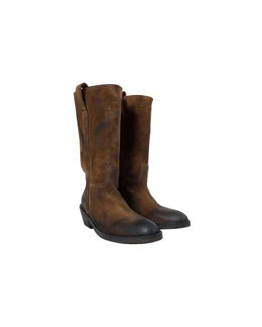 Ann Demeulemeester Laxit Pull On Boots in Brown | Lyst