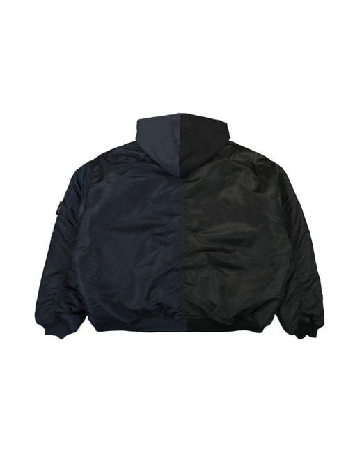 Vetements Black Split Hooded Bomber Jacket
