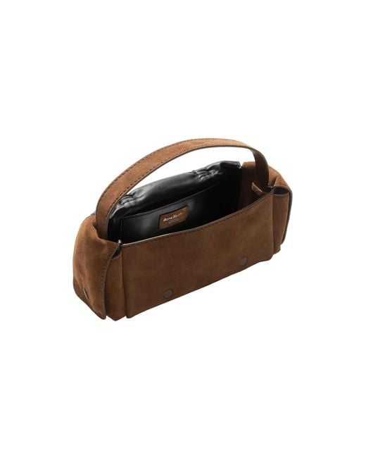 Acne Brown Multipocket Suede Shoulder Bag