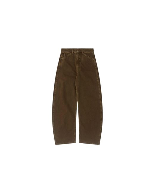 Lemaire Brown High Waisted Curved Pants (Moss)