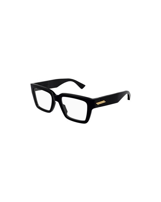 Bottega Veneta Black Rectangular Square Eyeglasses
