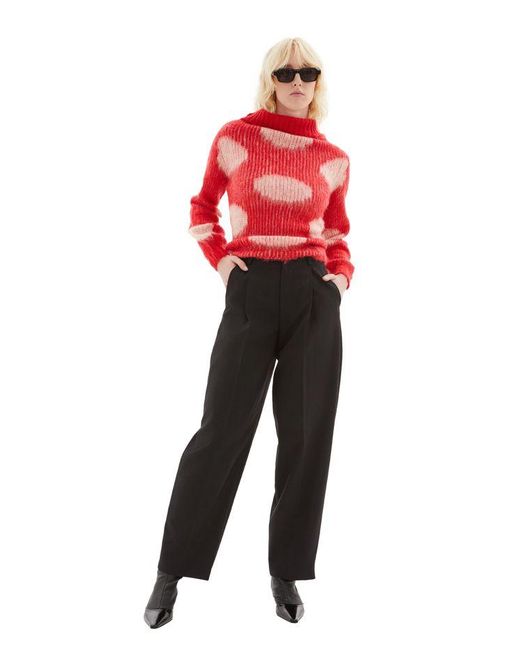 Marni Wool Pants With Pressed Pleats () in Red Lyst