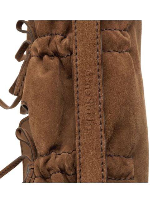 Acne Brown Multipocket Suede Shoulder Bag