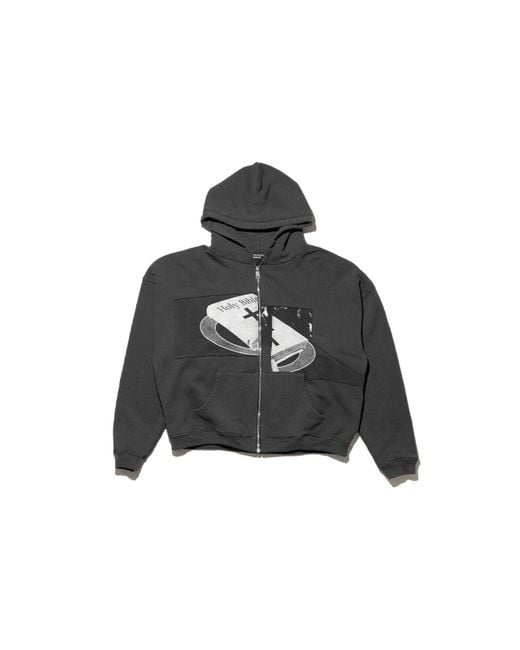 Enfants Riches Deprimes Gray Holy Bible "Assemblage" Baggy Zip Hoodie for men