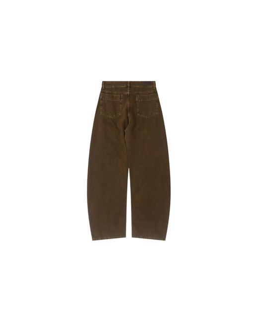 Lemaire Brown High Waisted Curved Pants (Moss)