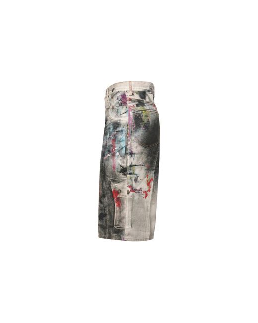 Acne Multicolor Denim Shorts for men