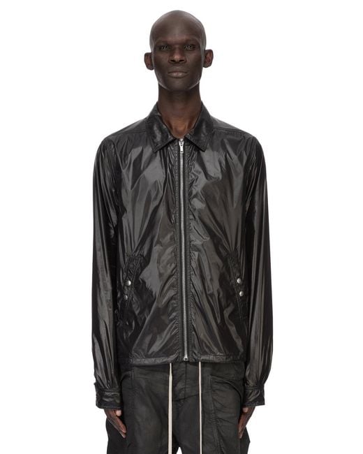 Rick Owens Black Zip Front Jacket for men