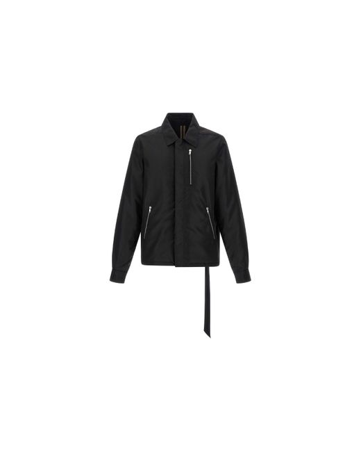Rick Owens Black Concealed Zipfront Jacket for men