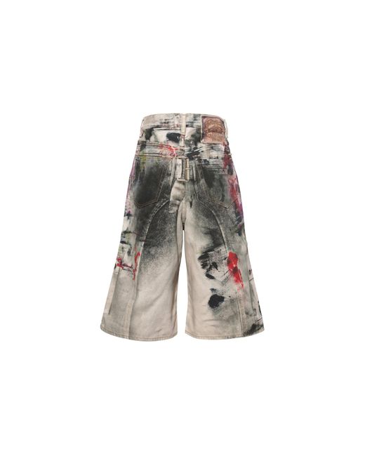 Acne Multicolor Denim Shorts for men