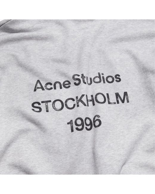 Acne White Logo Hooded Sweater