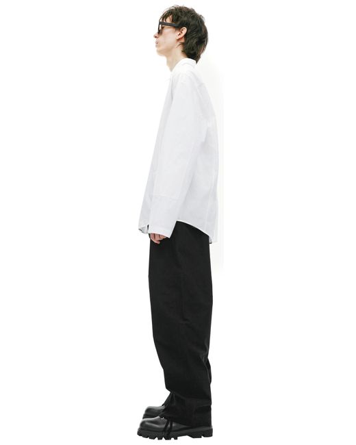 OAMC X-pand White Cotton Poplin Shirt in Black for Men | Lyst