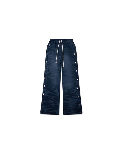 HELLSTAR Blue Snap Sweatpants W/ Flame for men