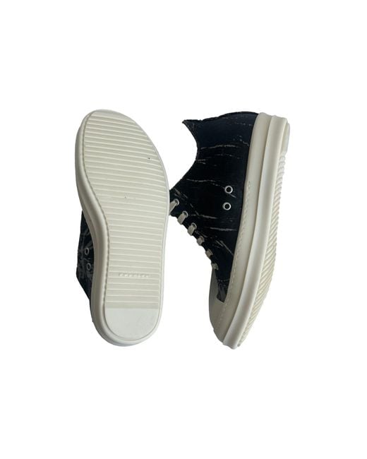 Rick Owens Black Denim Low Sneakers for men