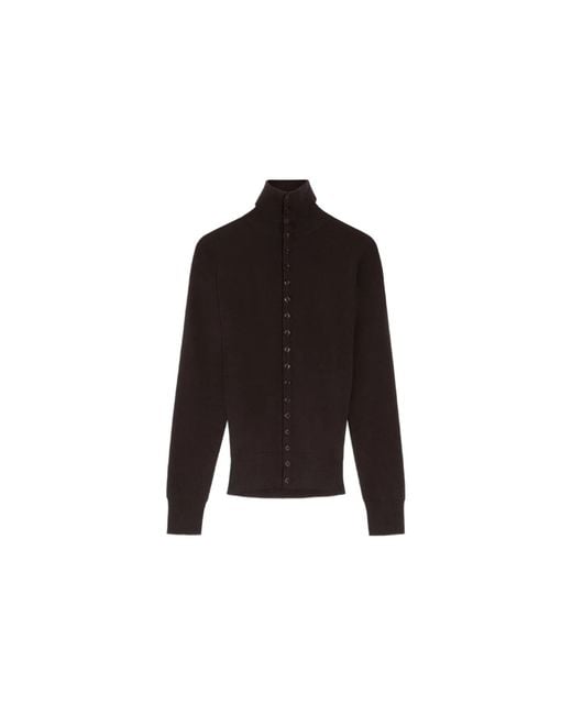 Lemaire Black Buttoned Fitted Cardigan