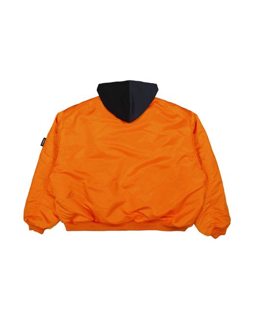 Vetements Black Split Hooded Bomber Jacket