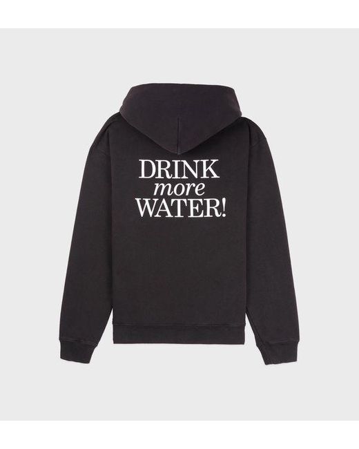 Sporty & Rich New Drink More Water Hoodie (Faded) in Black Lyst