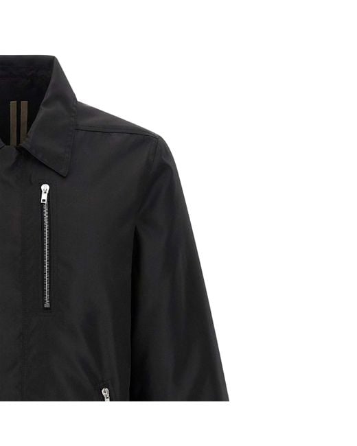Rick Owens Black Concealed Zipfront Jacket for men