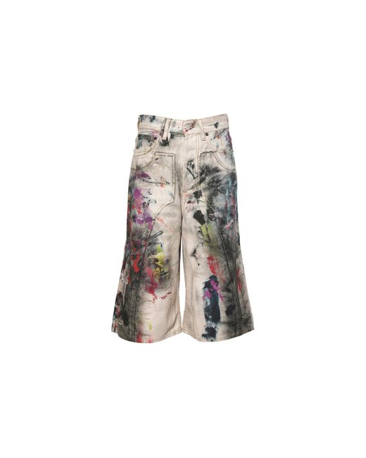 Acne Multicolor Denim Shorts for men