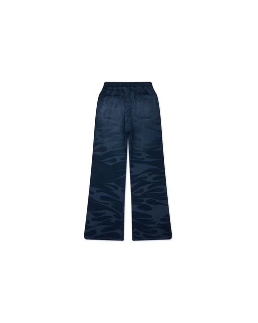 HELLSTAR Blue Snap Sweatpants W/ Flame for men