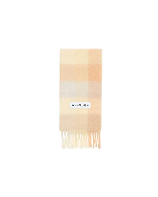 Acne Natural Mohair Checked Scarf