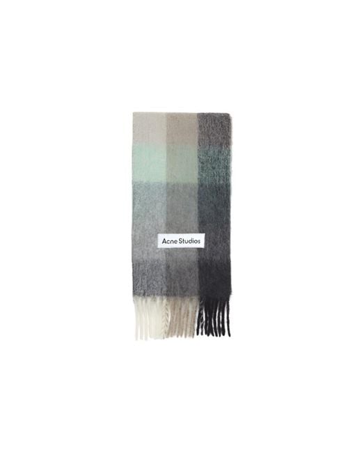 Acne Gray Mohair Checked Scarf