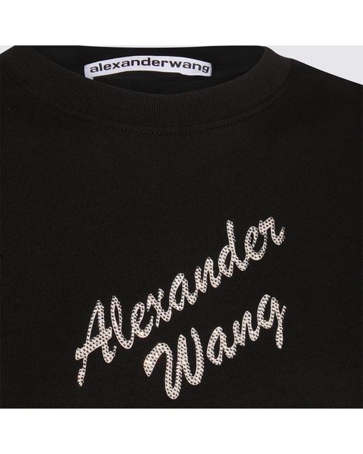Alexander Wang Black Shrunken Tee W/Hotfix Logo