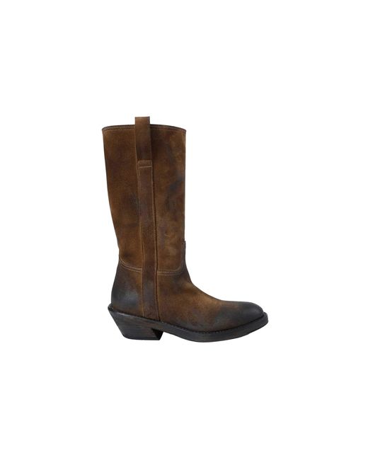 Ann Demeulemeester Laxit Pull On Boots in Brown | Lyst