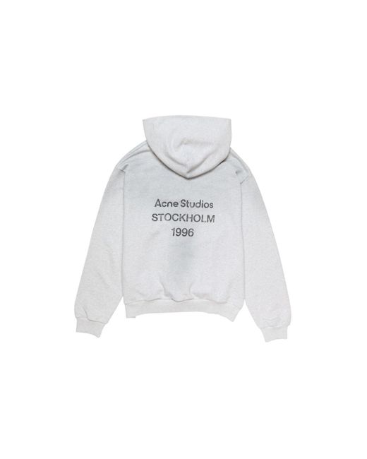 Acne White Logo Hooded Sweater