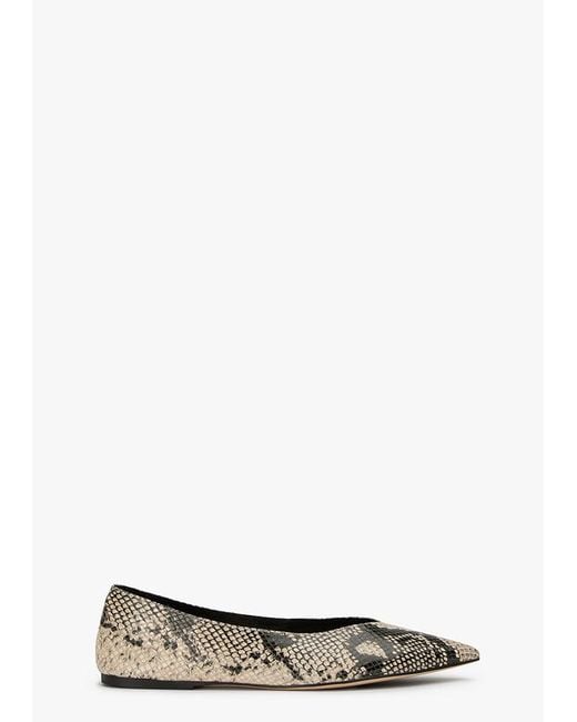 Tony Bianco White Joop Ecru Snake Casual Flat