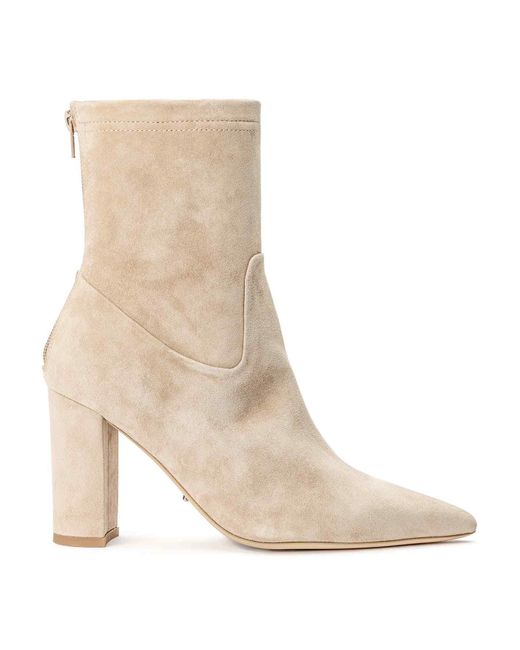 Tony Bianco Suede Ellie 8.5cm Ankle Boots in Natural | Lyst UK