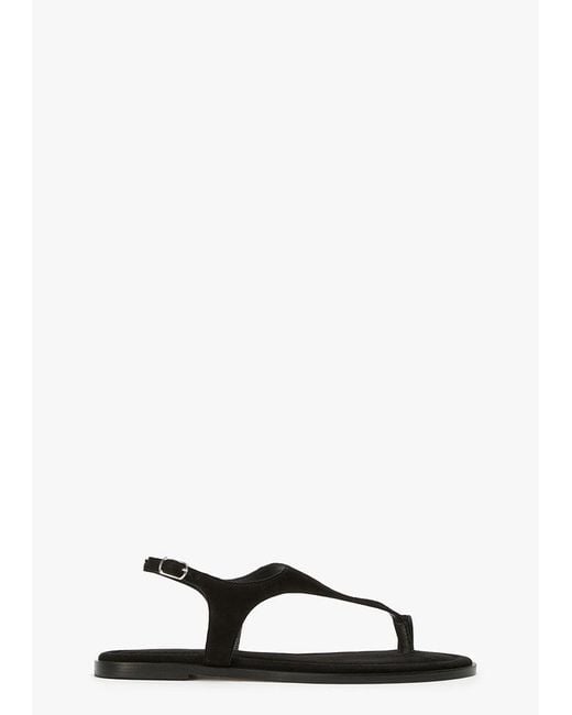 Tony Bianco Black Sienna Suede Flat Sandal