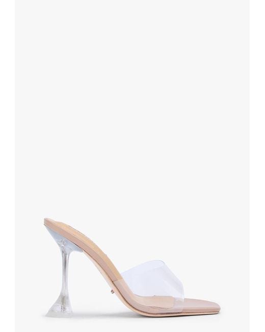Tony Bianco White Serri Clear Vinylite/Skin Nappa Dress Sandal