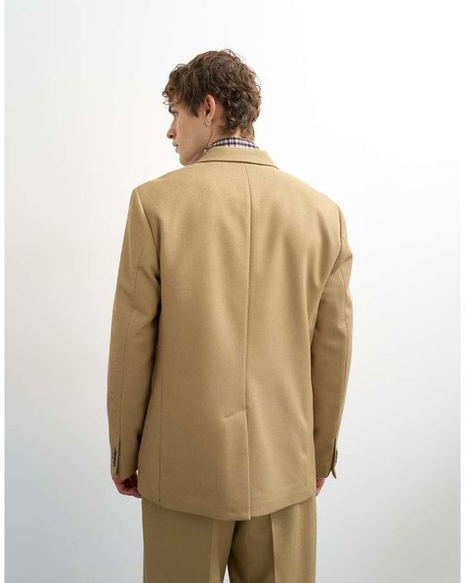 Topman Natural Relaxed Twill Suit Jacket for men