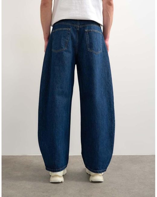 Topman Blue Rigid Barrel Jean for men