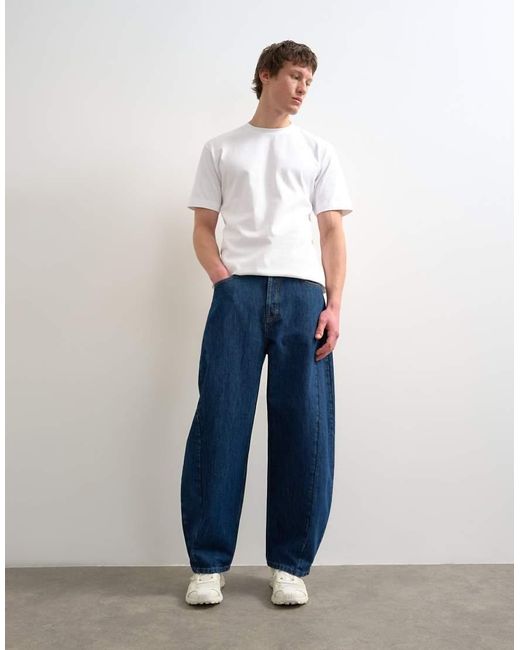 Topman Blue Rigid Barrel Jean for men