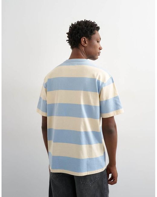 Topman White Relaxed Fit T-shirt With Wide Stripe for men