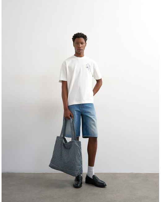 Topman White Relaxed Fit T-shirt With Magique Front And Back Embroidery for men