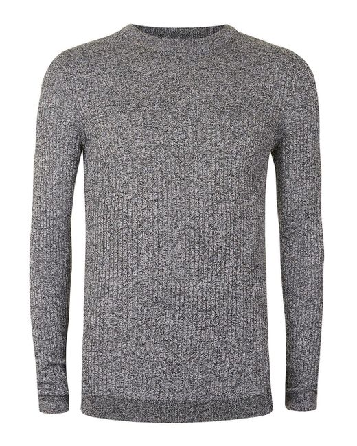 muscle fit ribbed sweater