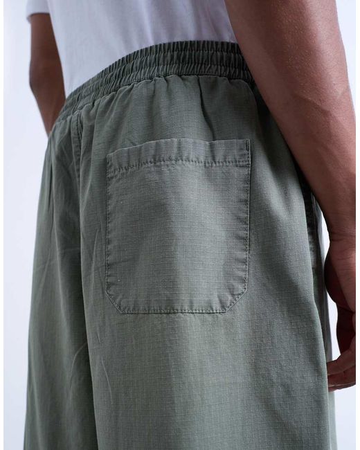 Topman White Ripstop Barrel Trousers for men
