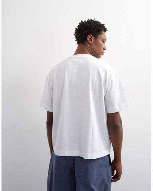 Topman White Relaxed Fit Cropped T-Shirt for men